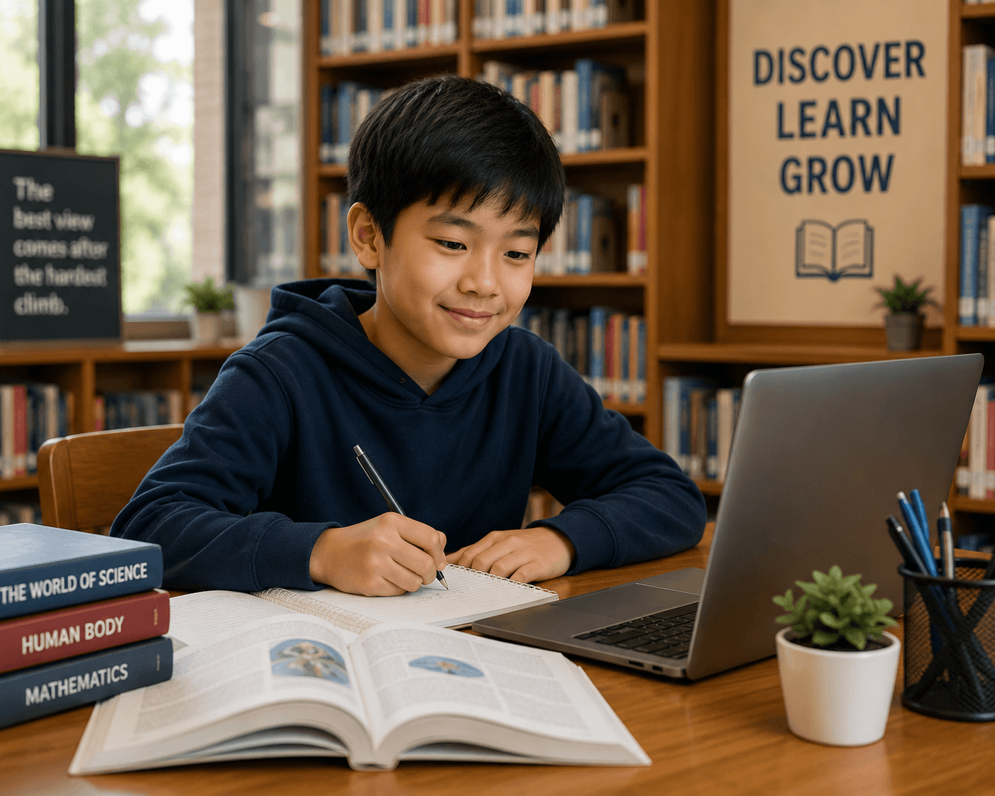 A child learning calmly